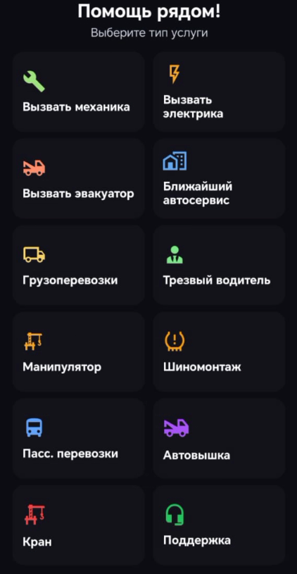 Шаг 2 — выберите нужный формат помощи